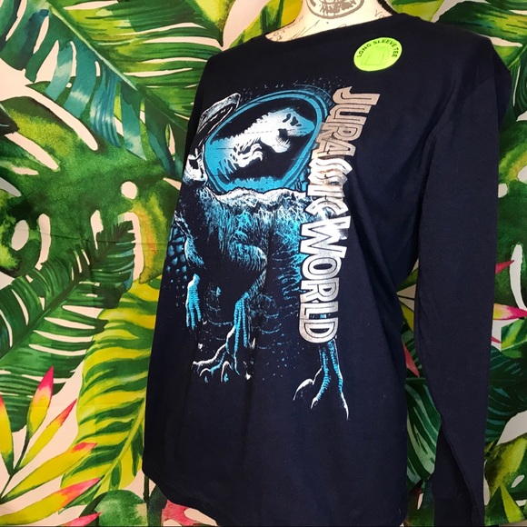 Jurassic World Boys Raptor Long Sleeve Blue Tee - Picture 2 of 6